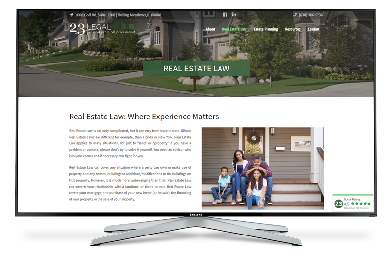 Ruben Digital Marketing Team - Client Work Examples - Website Gallery - 23 Legal - Ben Weaver - Real Estate Attorney