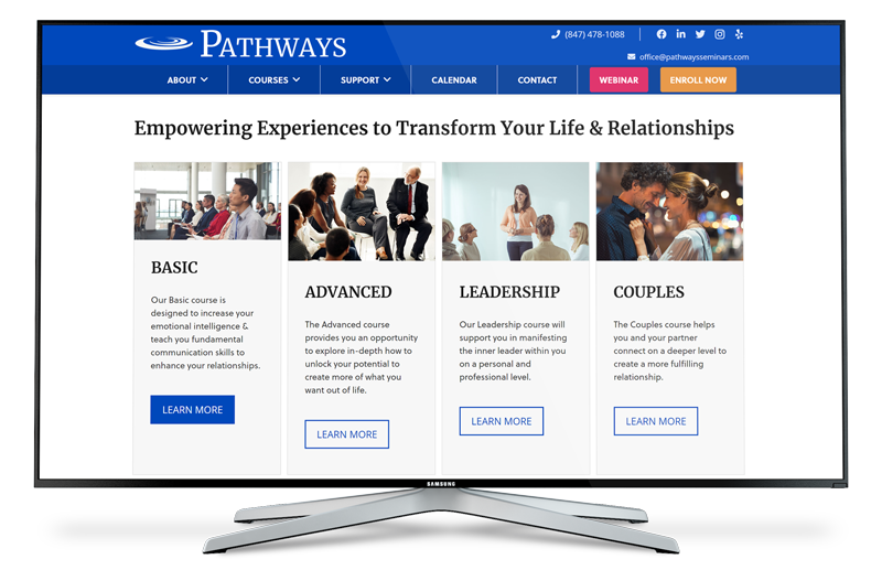 Ruben Digital Marketing Team - Client Work Examples - Website Gallery - Pathways To Successful Living - Personal Development & Leadership Experiences